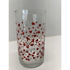 Valentine’s Hearts Vase Red & White Hearts Glass Cylinder 6.0 IN 15.2 cm ❤️🤍